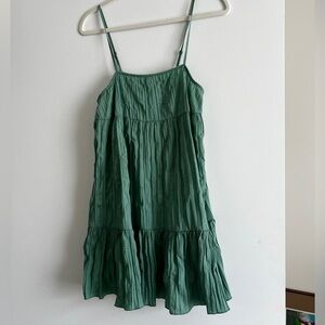 Urban Outfitters Sage Green Spaghetti Strap Tiered Dress
